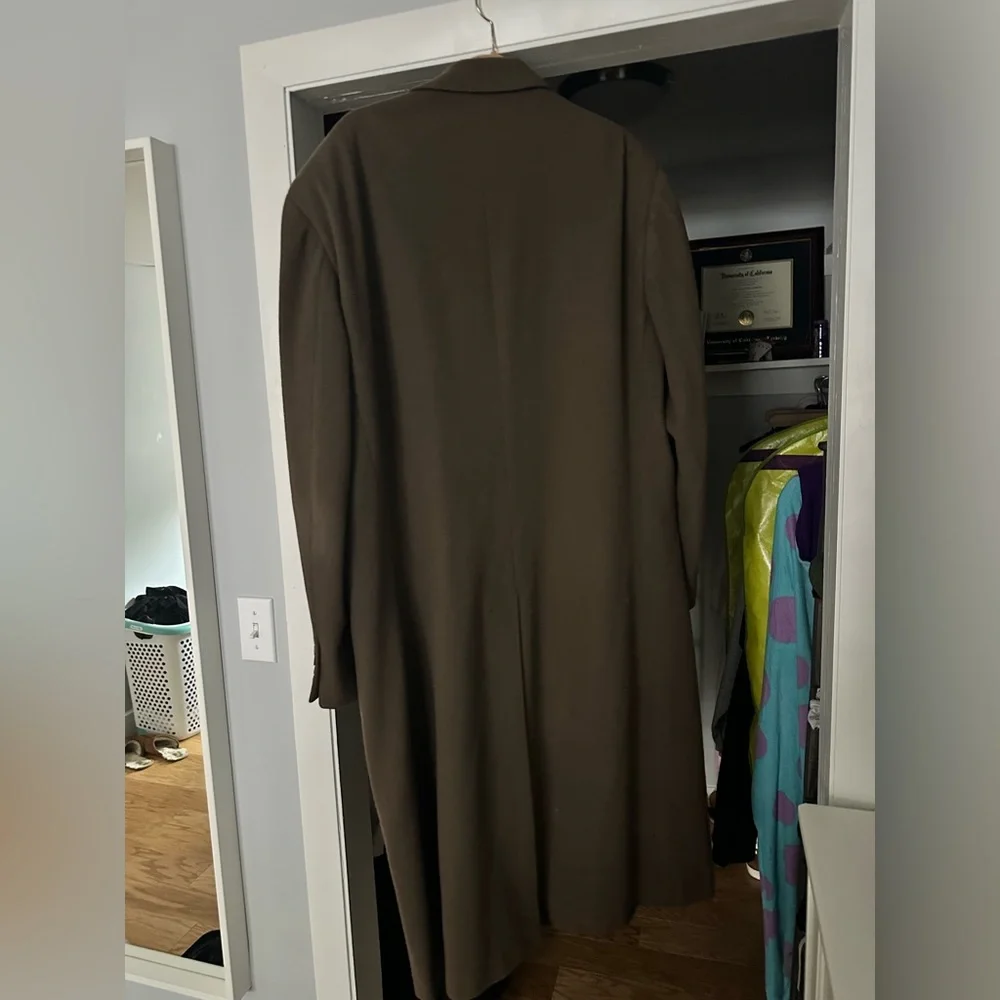 Dior Double-Breasted Long Trench Coat in Dark Brown
